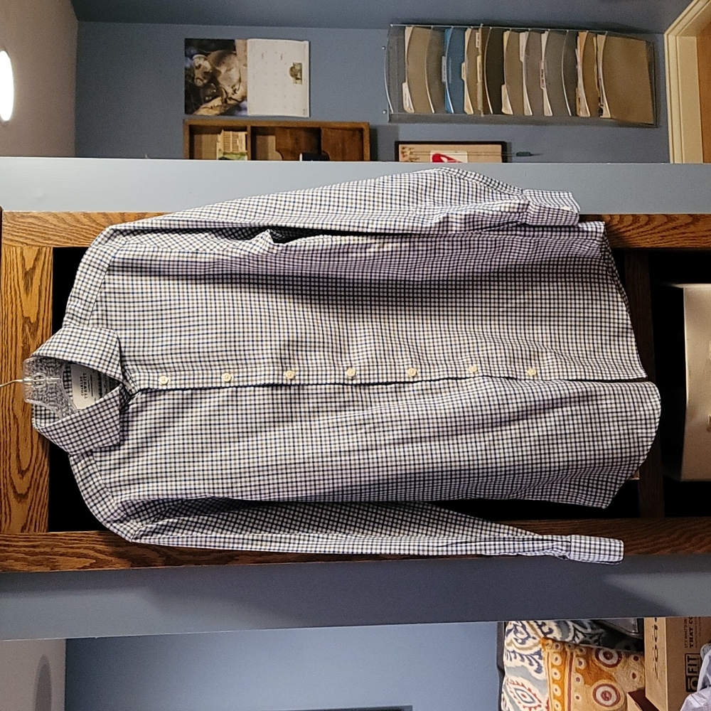 Charles Tyrwhitt Blue and Gray Check Dress Shirt